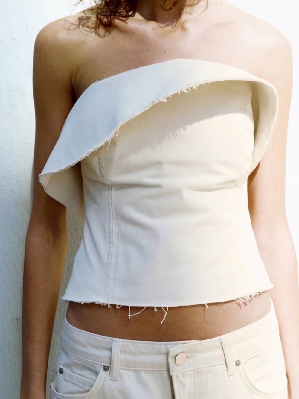Zara  Strapless Crop Top